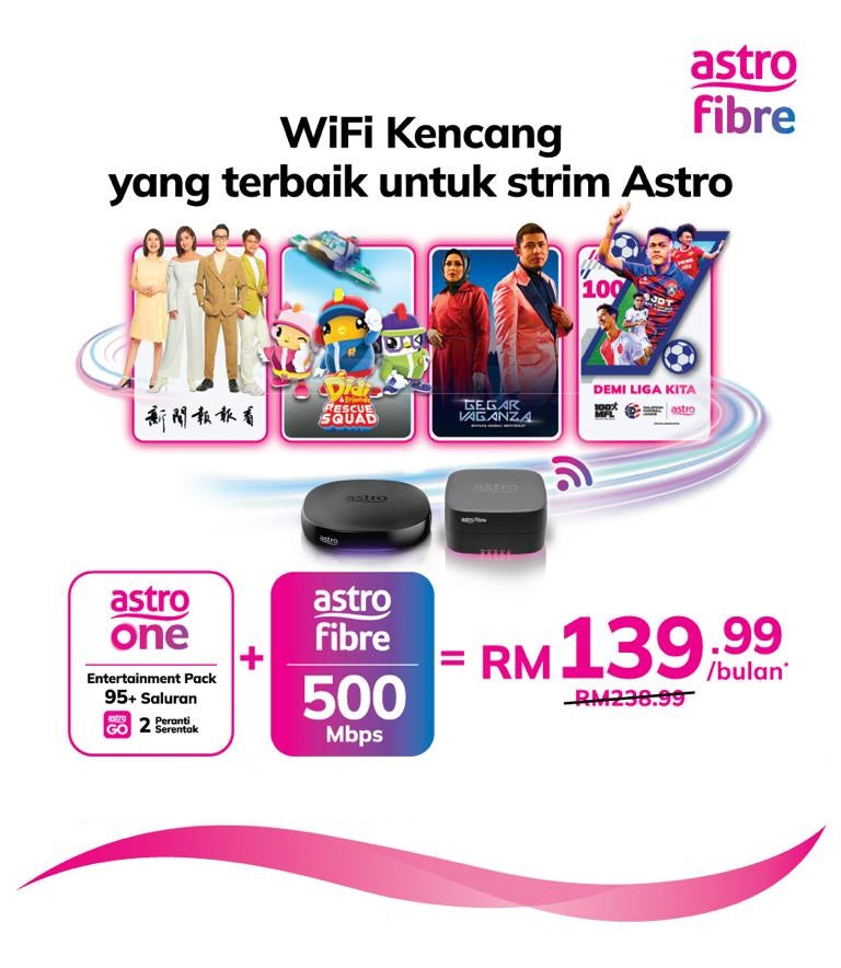 Astro Fibre WiFi Kencang Bundle 500Mbps